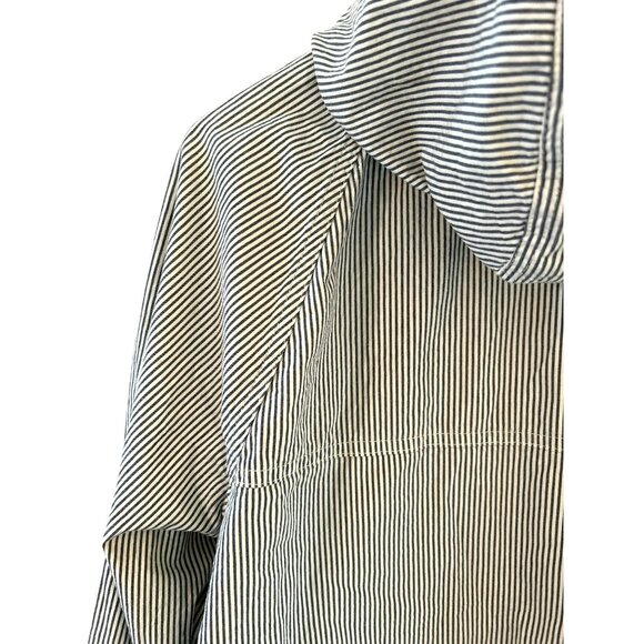 Abercrombie & Fitch Men's Hooded Seersucker Striped Zip Lightweight Jacket Small - Picture 7 of 9